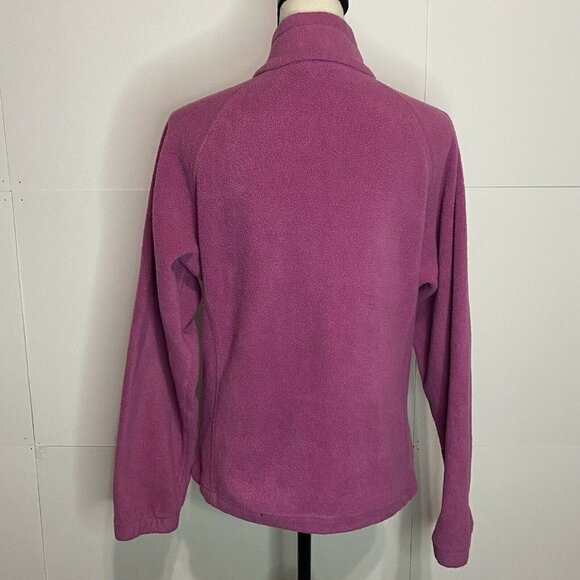 Columbia Women Sz Medium Pink Fleece Jacket Full-Zip Adjusted Waist Zip-Pockets - Picture 6 of 7